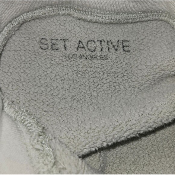 Set Active Half Zip Women's Light Green Cropped Sweatshirt Size S - Picture 4 of 8